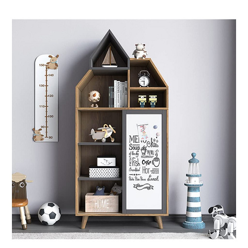 Wooden bookshelf Bookshelffor Children with drawing board toy storage rack storage cabinet living room bedroom storage rack Bookcase