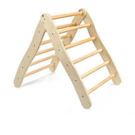 Wooden climbing tripod for children, foldable climbing tripod for children with natural wood white frame