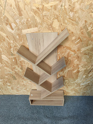 Wooden wall bookshelf