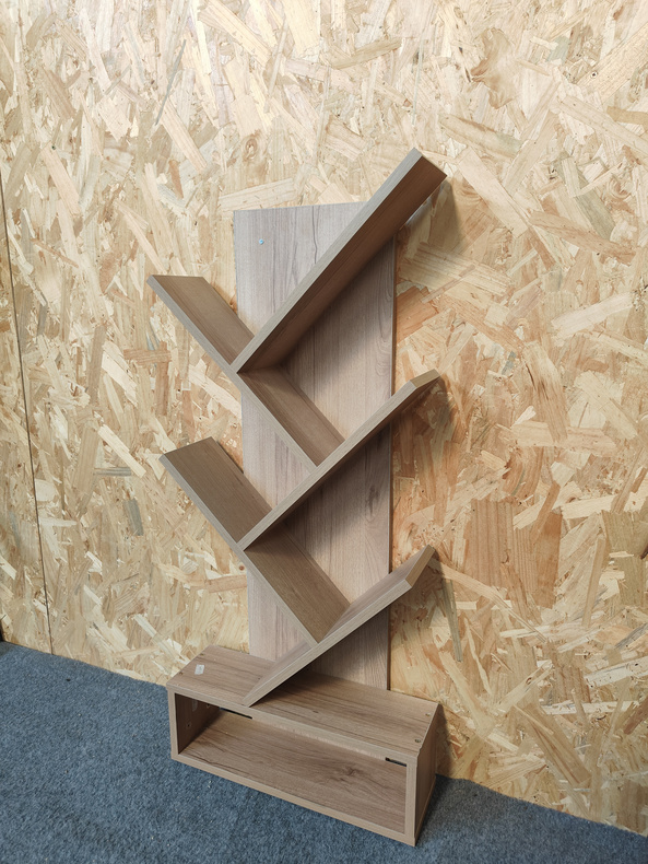 Wooden wall bookshelf