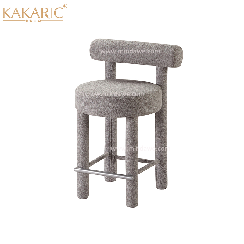 W12B08-Black metal tube Barstool