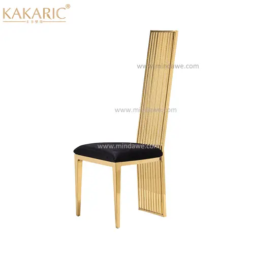 W12B08-Golden stainless steel dining chair