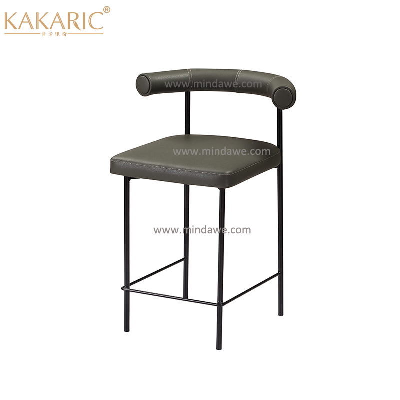 W12B08-Black metal tube Barstool