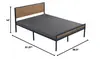 14 in Metal Platform Bed with Wooden Headboard and Footboard