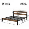 Queen Bed Frame with Headboard, Platform Metal Bed Frame Queen with 14 Heavy Duty Steel Slats