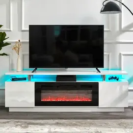 New Style TV Stand for TVs up to 78" with Fireplace Included TV Cabinet Television Cabinet Living Room Furniture