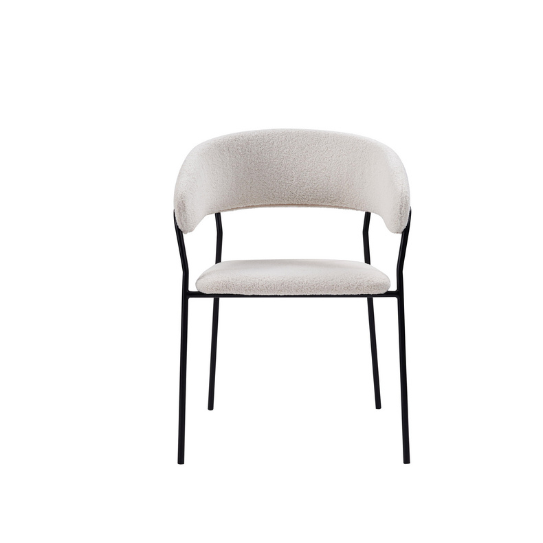 Teddy Velvet Dining Chair With Black Legs