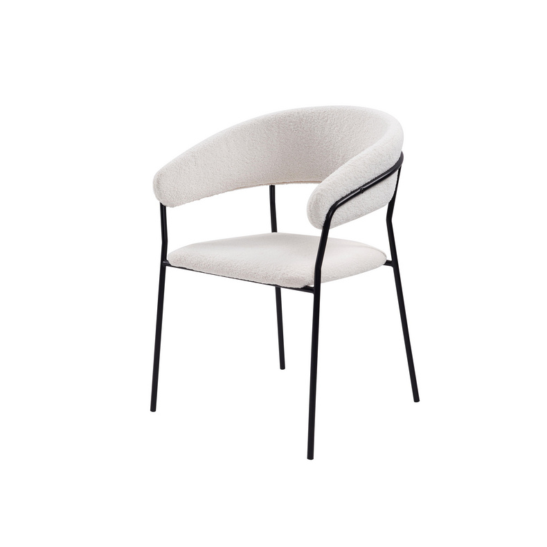 Teddy Velvet Dining Chair With Black Legs