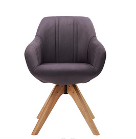 360-Degree Swivel Dining Chair With Wooden Legs