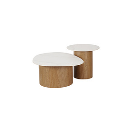 White Round Coffee Table--FYB042+FYB043