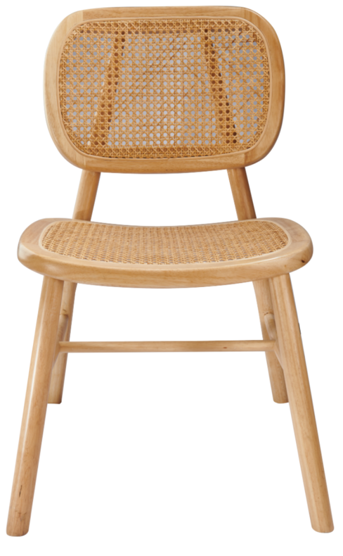 Rubber Wood Outdoors Rattan Dining Chair