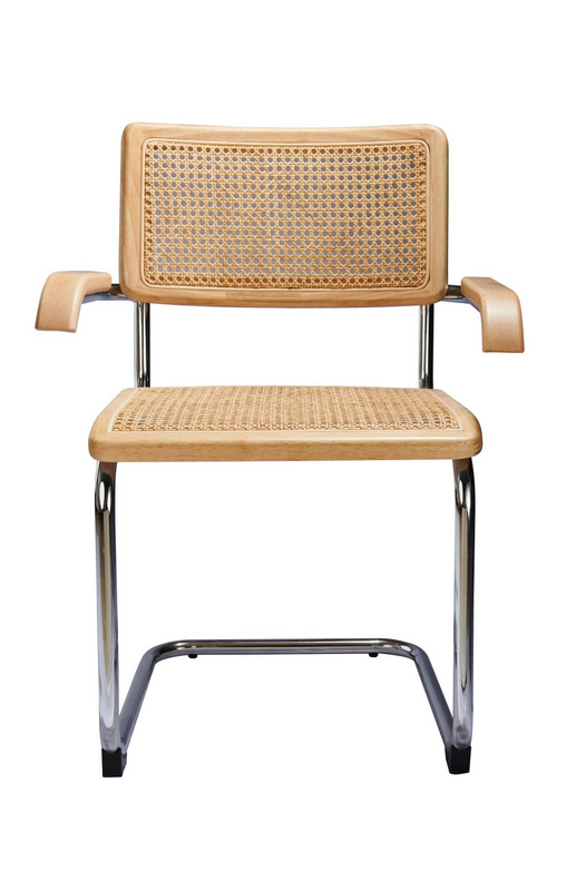 Chrome Round Tube Rubber Wood Leisure Chair