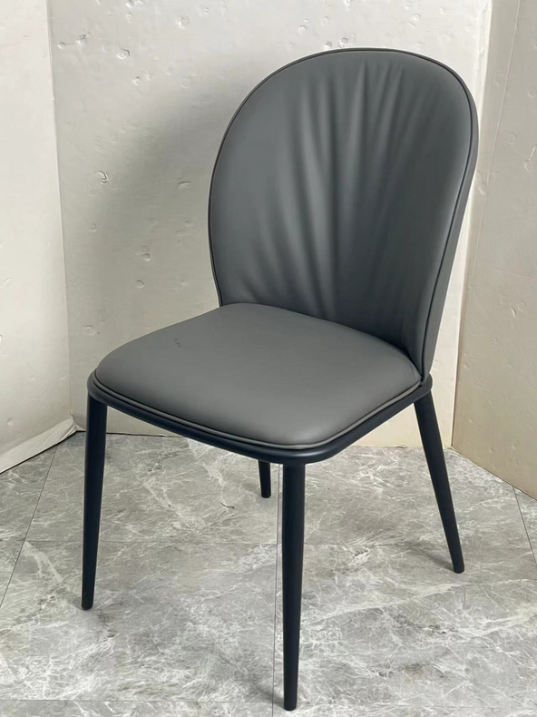 Luxury gray PU Leather restaurant Chair