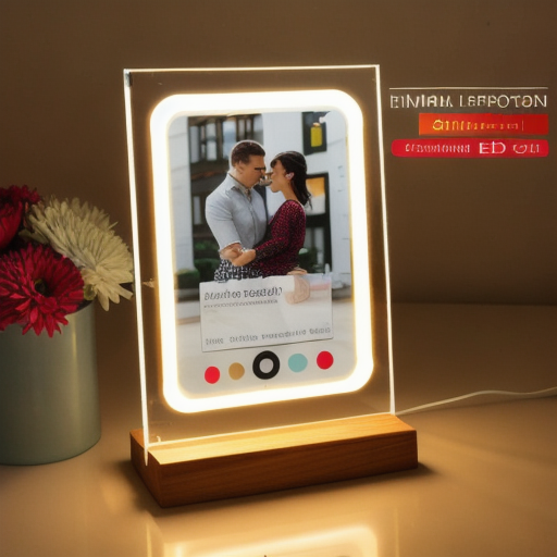 Acrylic photo frame with light