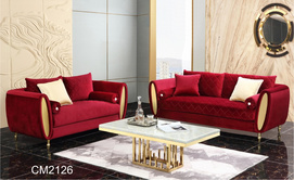 Gold stainless steel frame 2 seater sofa 3 seater sofa modern luxury gold velvet sofa set for livingroom
