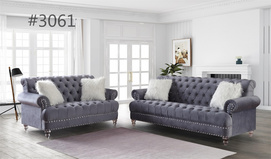 European Popular Home Modern Sofas Furniture Recliner 3 Seater+loveseat America Style gray velvet Living Room Sofa Set