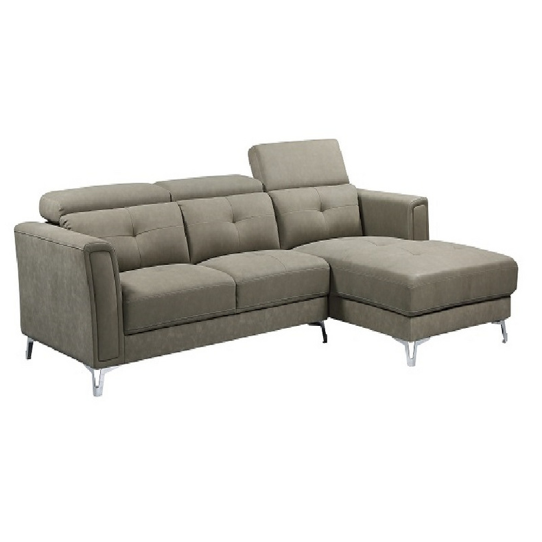 Gray Leather Corner Sofa