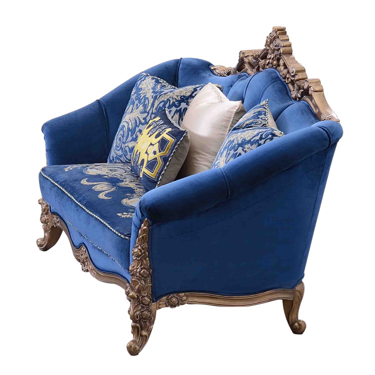 Blue Classical Sofa Set