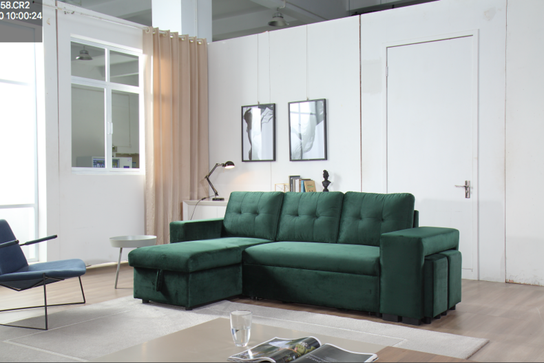 Sectional sleeper sofa cum bed with storage