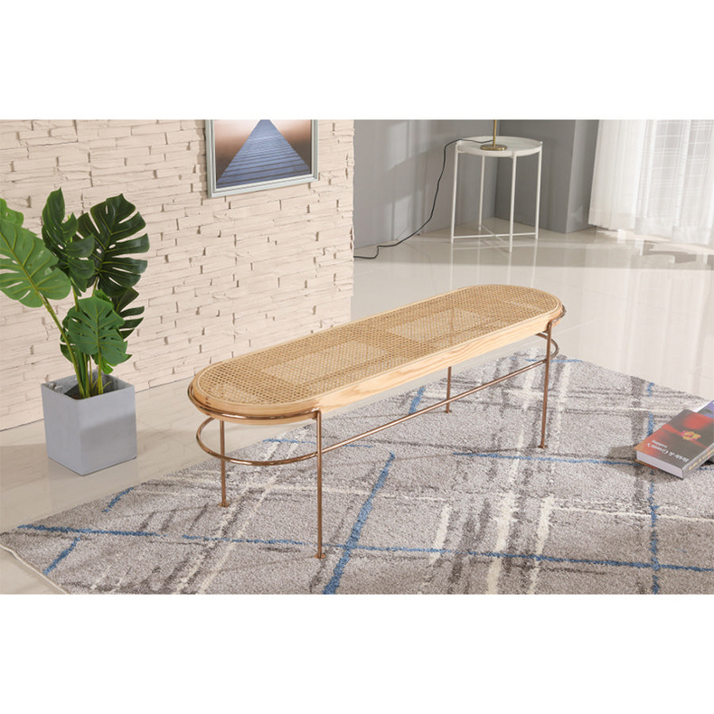 Nordic design rattan bench for project