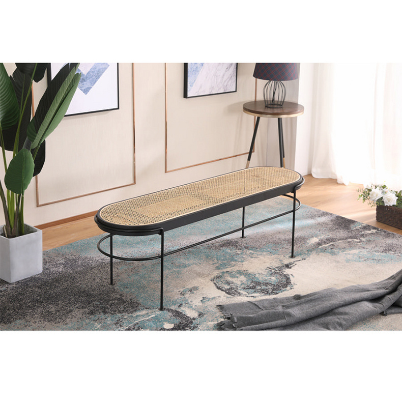 Nordic design rattan bench for project