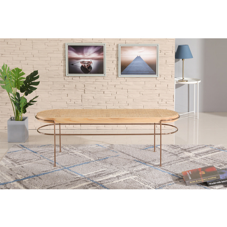 Nordic design rattan bench for project