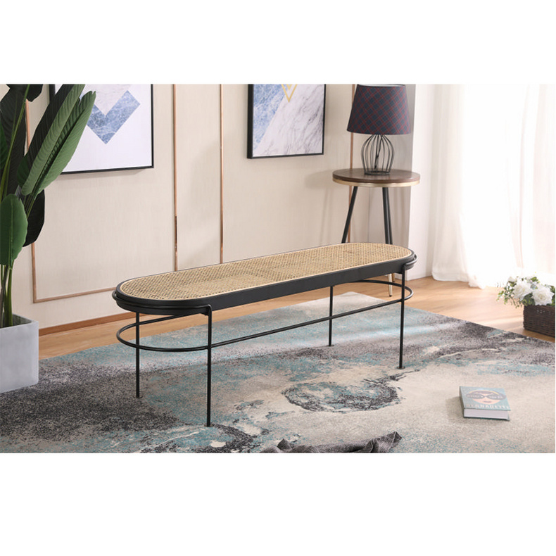 Nordic design rattan bench for project