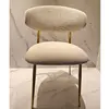 Fabric Leisure Chair with Stainless Stell Golden Legs Living Room Dining Chair