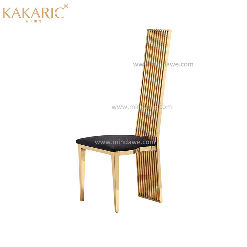 Golden stainless steel dining chair