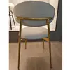 Fabric Leisure Chair with Stainless Stell Golden Legs Living Room Dining Chair