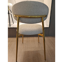 Fabric Leisure Chair with Stainless Stell Golden Legs Living Room Dining Chair