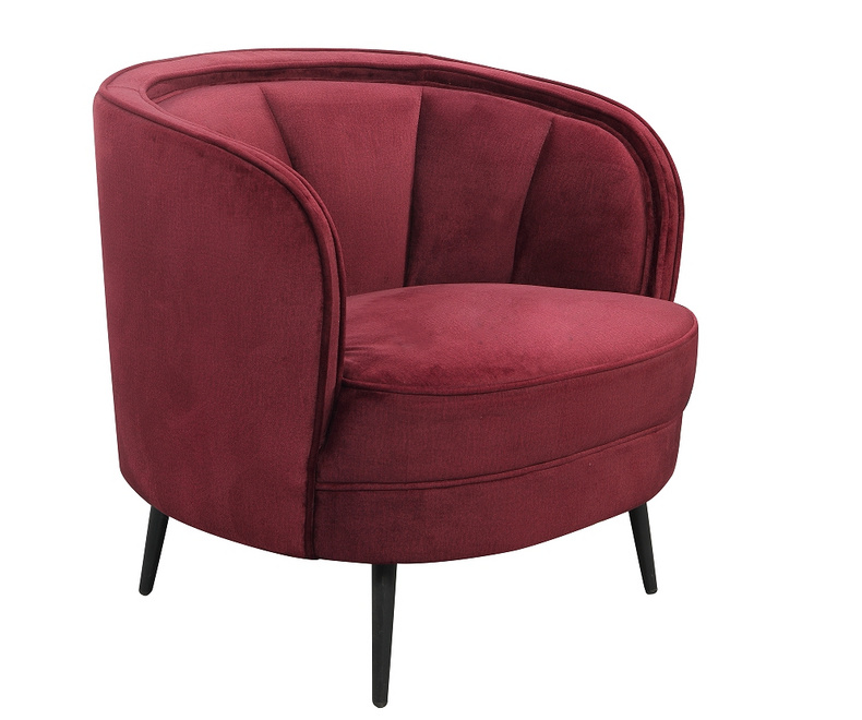 Red Fabric Chair With Arms
