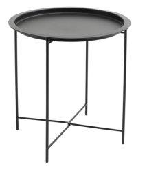 Iron plate round table Collapsible side table