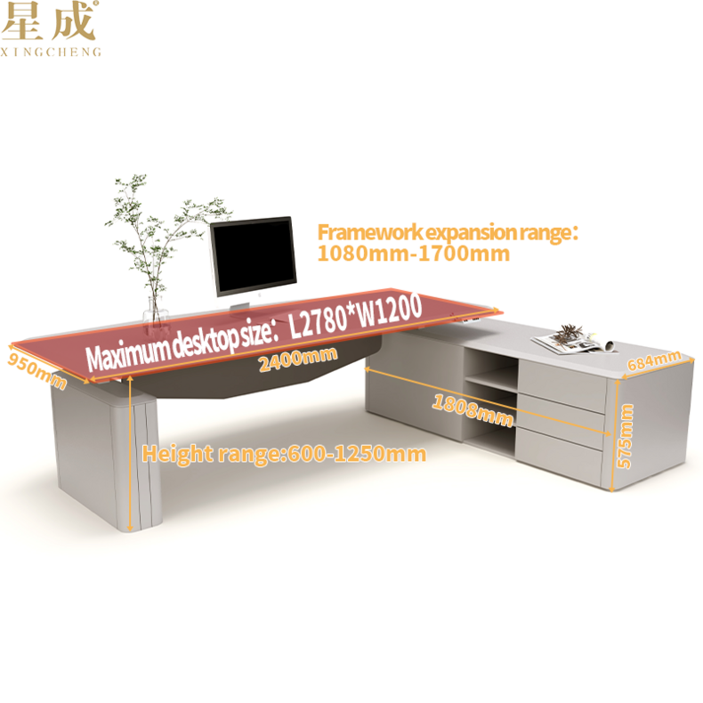 MDF mood Lifting big boss desk Environmentally friendly board