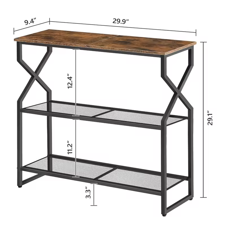 Wholesale Industrial Home Furniture Black Console Table Hotel Wood Small Entryway  With Storage