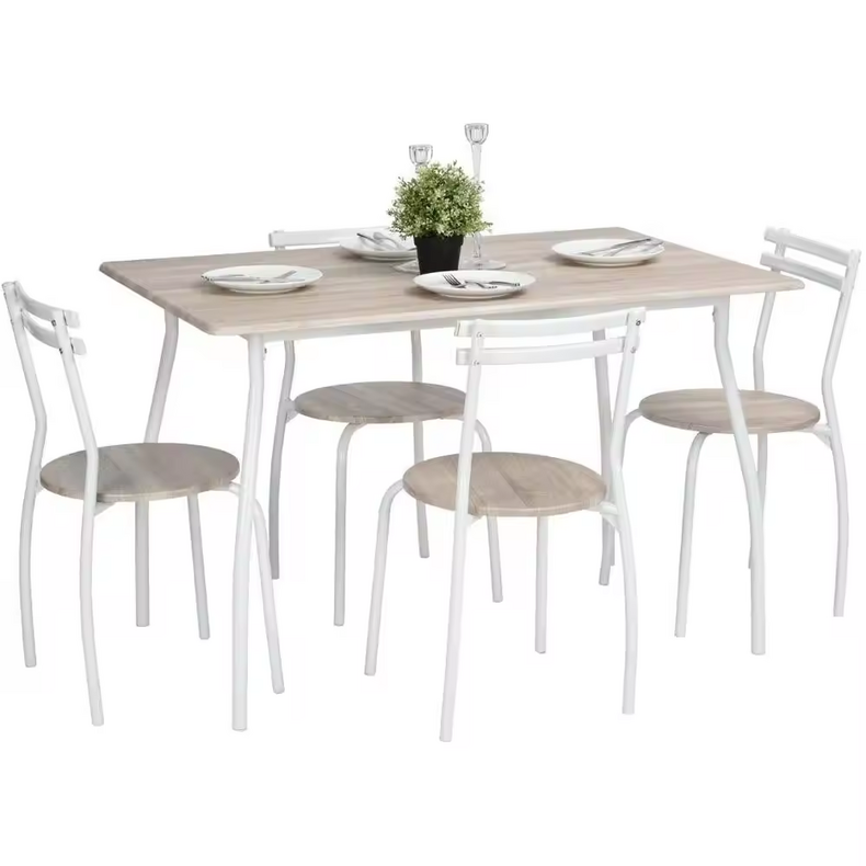 Cheap Wholesale Dining Table Set With 4 Chairs 6 Seaters Modern Metal Wooden Table Dining Room Set