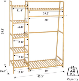 Hot Sale Large Capacity Storage Design Bamboo Coat Rack For Coat Rack Hooks Shoe Rack