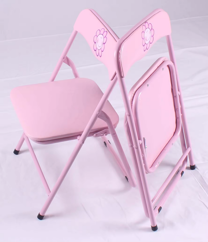 Modern pink chair study table OEM foldable metal kids study table and chair set