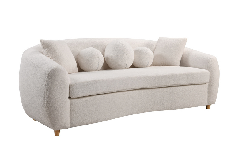 White Sofa With Oak Legs