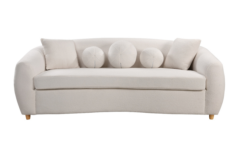 White Sofa With Oak Legs