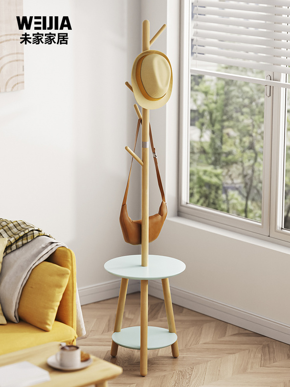 Bamboo Coat Stand with Coat Hooks, Coat Stand with Bench