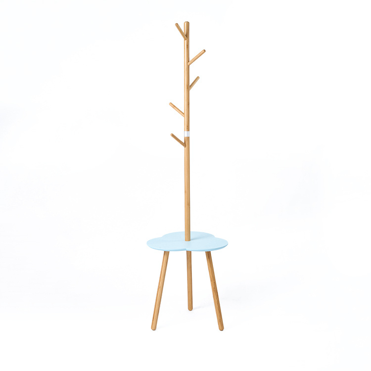 Bamboo Coat Stand with Coat Hooks, Coat Stand with Bench