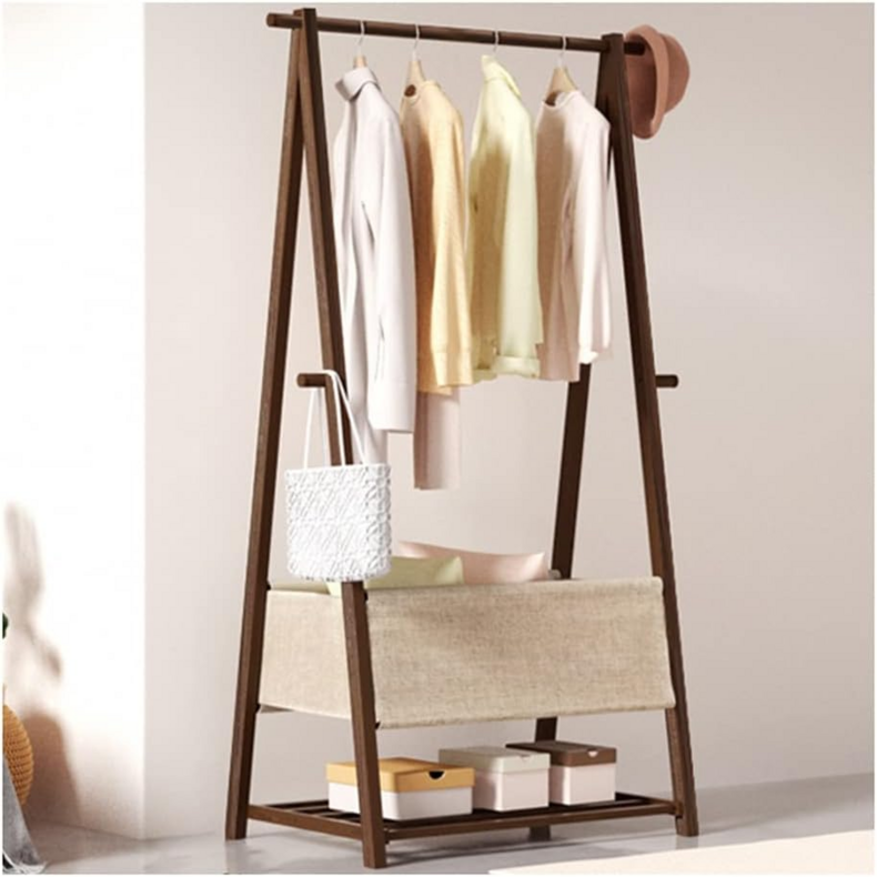 Coat Rack Freestanding With Shelves 4 Hooks For Bedroom Standing Garment Rack Heavy Duty Coat Hanger Rack Stand