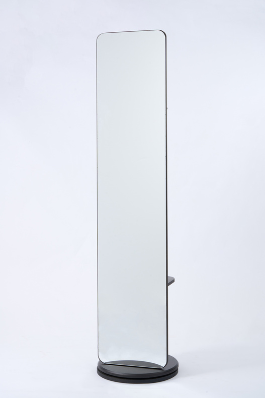 Flat Floor Mirror with Hooks