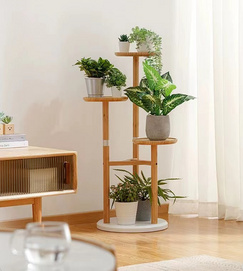 Plant Stand Rack Holder, Wood Stepping Style Flower Succulents Leaves Pot 3 Shelves Stand for Indoor Outdoor Garden Greenhouse