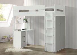 WS 162 Loft Bunk with Wardrobe and Study Desk