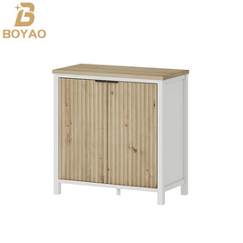 Modern White Oak Buffet Sideboard Small Cabinet for Living Room