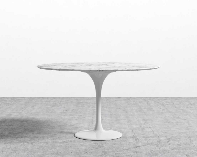 Modern white paint marble round dining table