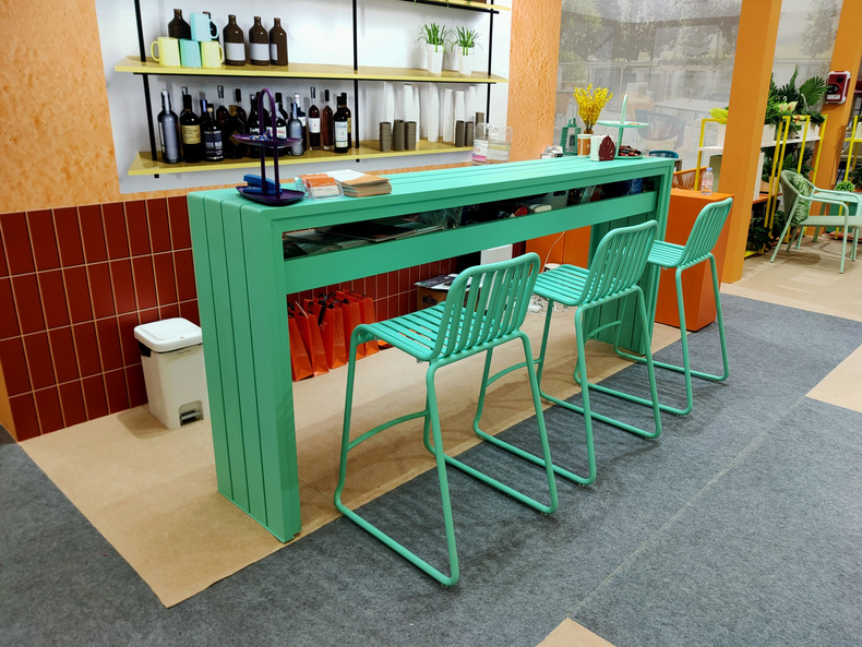 All aluminum bar table chair bar counter