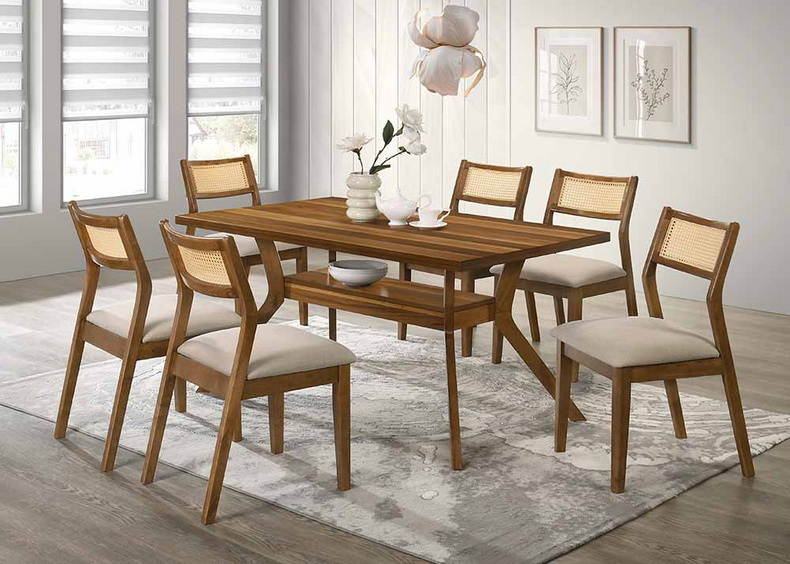 Kennedy 1+6 Dining Set with Meddy Table